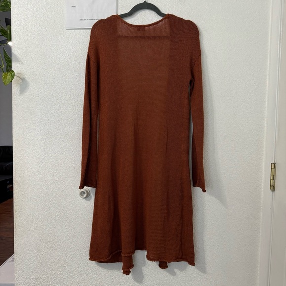 Urban‎ Outfitters Sparkle and Fade Long Knit Cardigan Womens Size Medium Rust - Picture 3 of 5